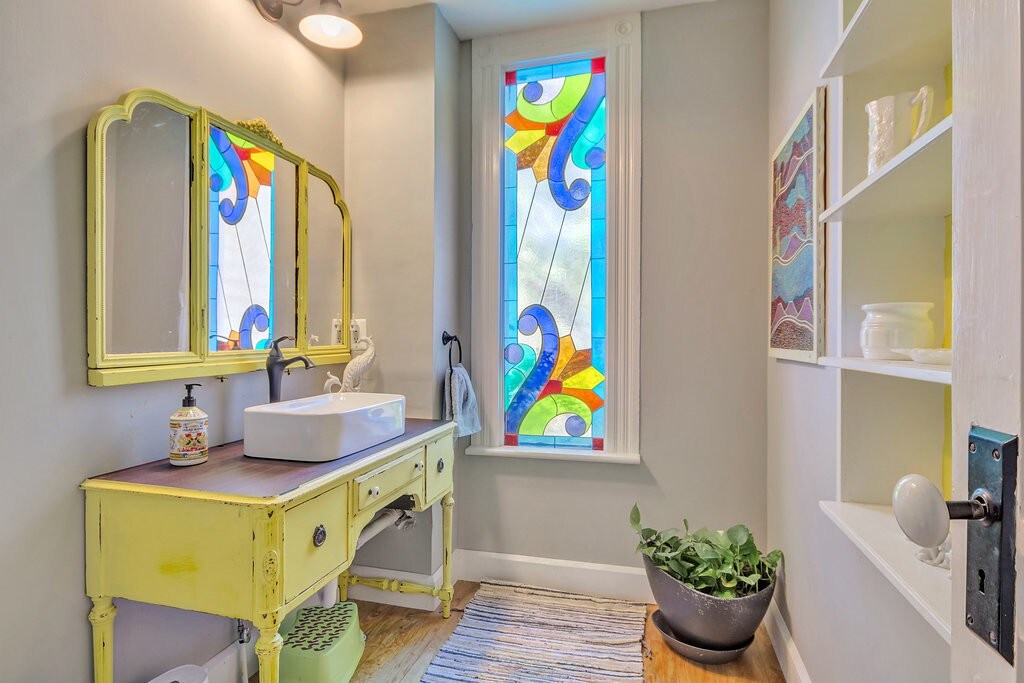 Stained glass bathroom